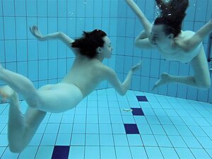 Dos bellezas peludas calientes bajo el agua